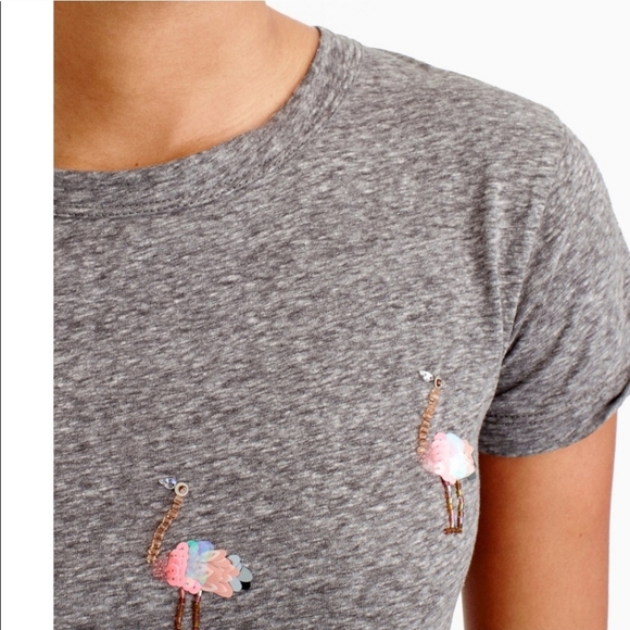 J. Crew Sequined Ostrich Tee - Picture 2 of 4